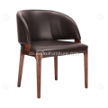 Skandinaviske møbler pu læder træ ben fritid stol